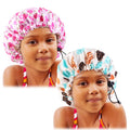 Hot Sale Child Bonnets Two Pieces/Set African Style Hats With Adjustable Buckle Satin Hair Bonnets