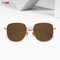 2024 Custom Fashion Pink Rectangle Sun Glasses for Women Luxury Oversized Square Sunglasses with Gold Frame and Tac Lenses
