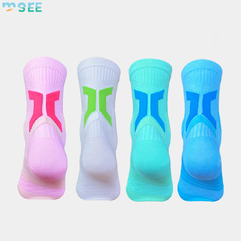 SeeMore Brand Thick Sport Basketball Running Training Compression Cushioned Athletic Sports Socks Compression Crew Socks