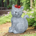 Resin Crafts Sleeping Cat Memorial Ornament Hand-painted Anime Figurine Paw-shaped Base Candle Niche Garden Outdoor Statue