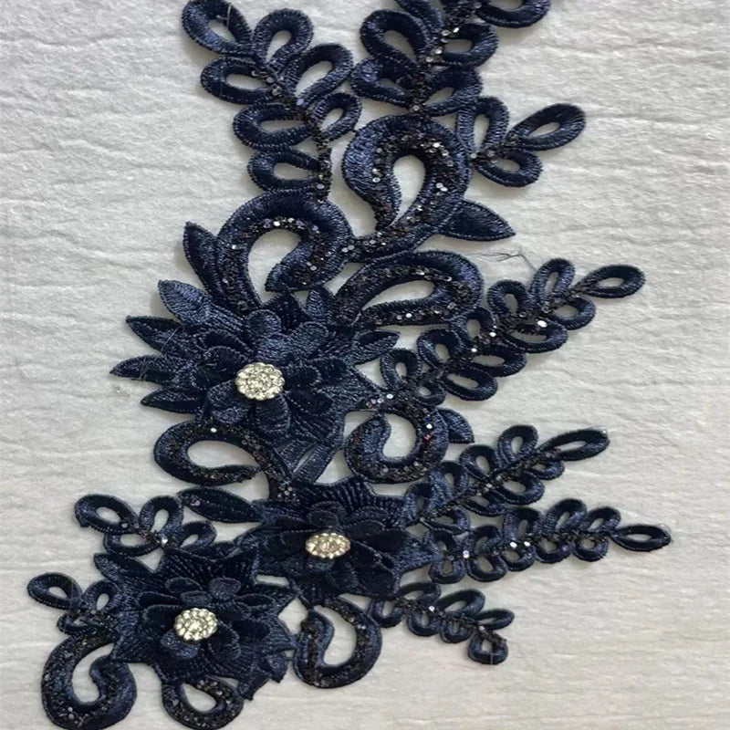 Many Colours Sparkling Lace Mirror Flower Patch Applique 3D Sewing Accessories