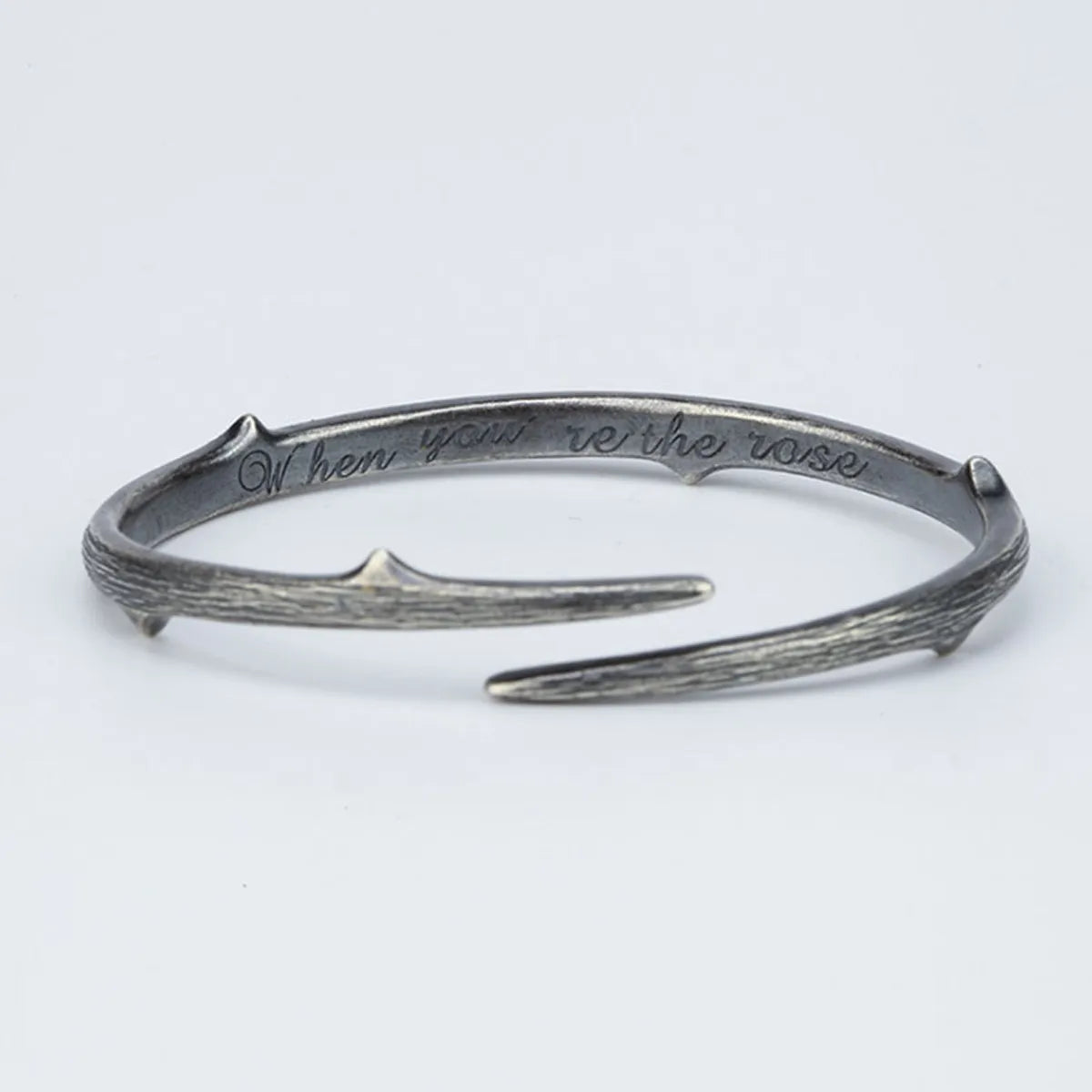 Men Silver Plating Fashion Open Cuff Retro Thorn Bangle Bracelet Barbed Jewelry
