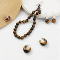 Custom High Quality Natural tiger Eye Stone Rosary Fashion Stainless Steel Necklace for Women