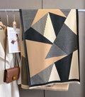 Fashion Geometric Print Polyester Scarf Winter Pashmina Designer Men Thick Warm Blanket