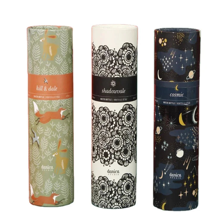 Creative Delicate Customizable Color Food Grade Cylinder Rigid Packaging Box Recycled Materials Kraft Paper Matt Lamination UV