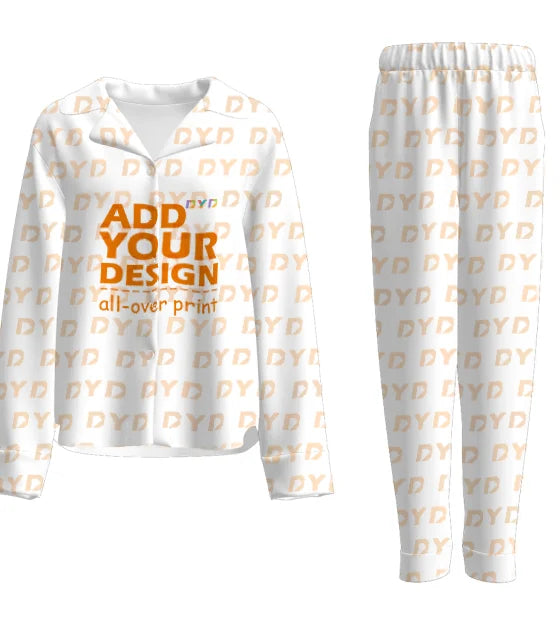 Print on Demand Custom Pajamas Long Sleeve  Pyjamas Woman Sleepwear Women Loungewear Set
