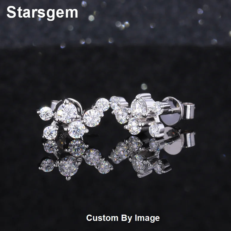 Starsgem Cute Jewelry 14K Solid Gold Melee Lab Grown Diamond Stud Earrings for Girls