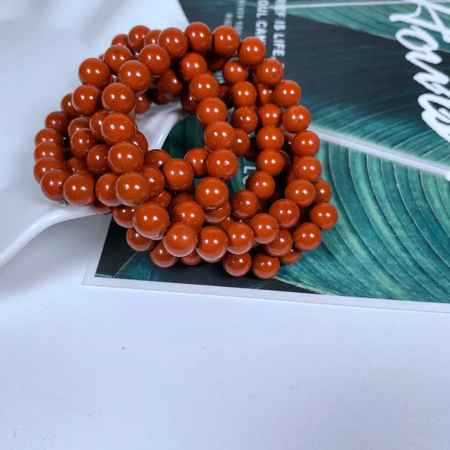 Natural 8mm 7A Red Jasper Beaded Round Bracelet Healing Crystal Red Charm Bracelet Women Man Jewelry Gift