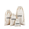 Custom Logo Soft Cotton Drawstring Bag Recyclable Fabric Calico Canvas with Double String Non-Woven Bag