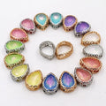 Drop Shape Sew on Crystal Glass Rhinestone With Nest Claw for Jewelry Making