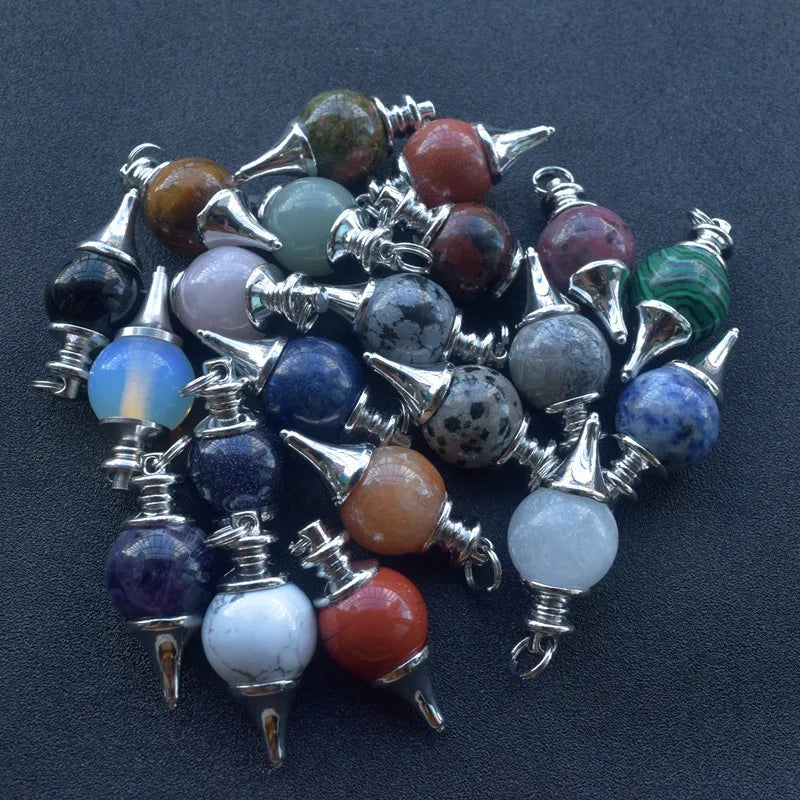 2025 Latest Polished Gemstone Ball Pendulum for Dowsing Crystal Perfect Business Gift