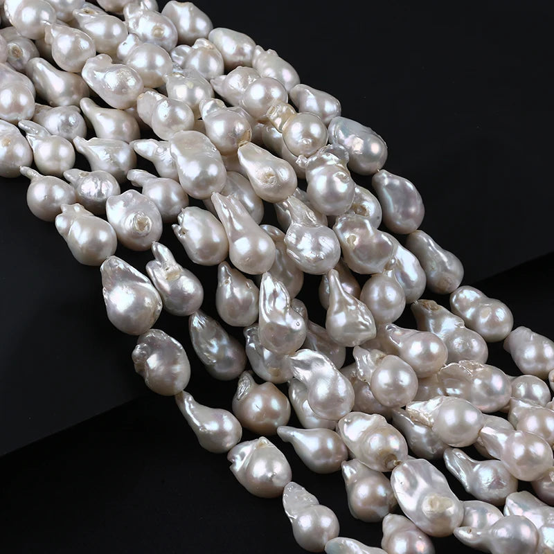 14-20mm Wholesale Natural Freshwater Large Baroque Fireball Pearls Strand