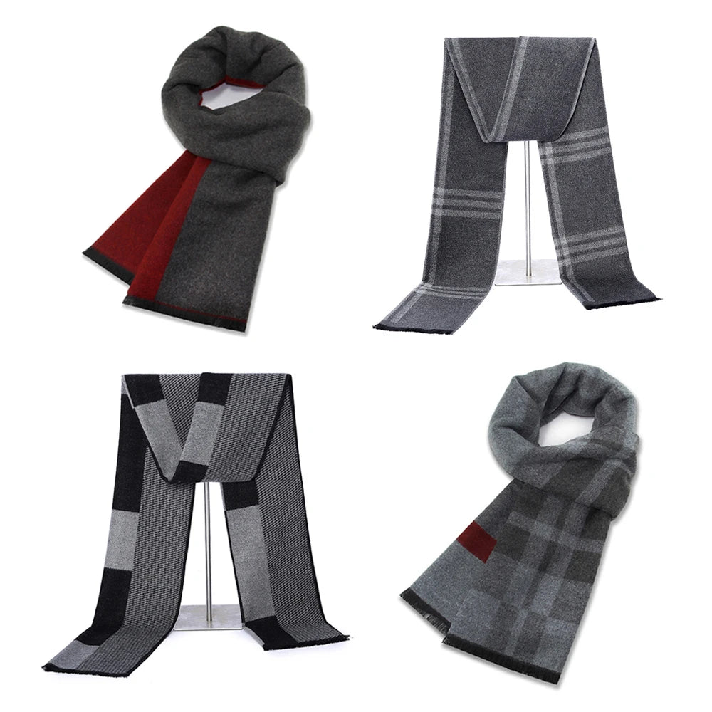 Fashion Print Pashmina Scarf Cashmere Wool Luxury Scarf for Men Custom Plaid Scarves Winter Thick Warm Shawls Muffler Long Wraps