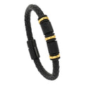Trendy KiKi LY087 Men's Jewelry Gold/Silver Braided Real Leather Rope Bracelet Silver Plated Classic Style Environmental