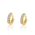 Trendy Fashion Wholesale High-quality Brass Zircon 18K Gold Plated Geometric Pattern Huggie Earrings for Women Engagement