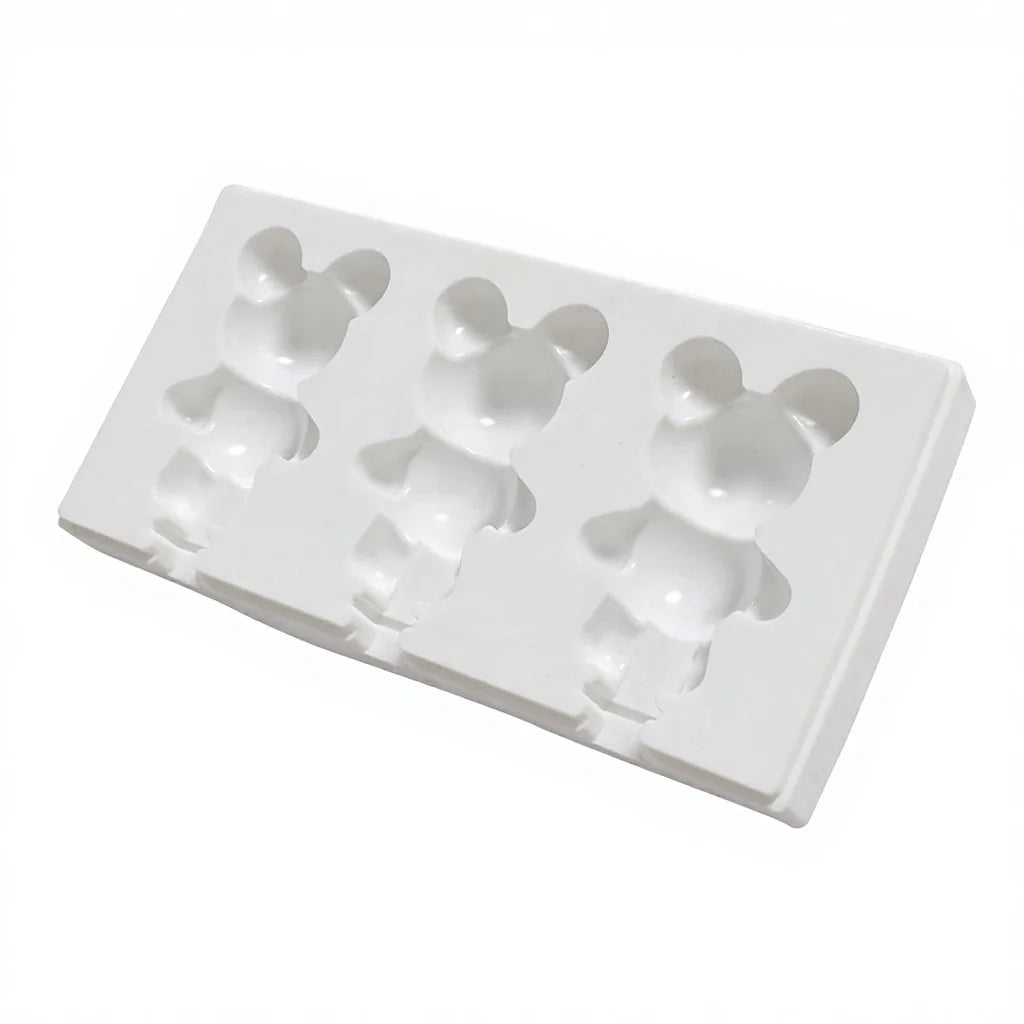 AK  3-cavity Bear Shape Mousse Cake Mold Silicone Ice Cream Candy Molds Fondant Ice Decorating Insert Moulds Baking Tools XG-39