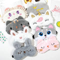 Novelty Soft Plush Furry Blindfold Kids Students Girls Cute Pink Rabbit Sleep Eye Mask for Daily Ware