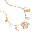 J&D Summer Ocean 18K Gold Necklace Stainless Steel Fish Conch Thread Heart Two Tone Flower Necklaces