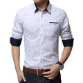 RNSHANGER Newest Cotton Men Shirt Casual Thin Breathable Shirt Long Sleeve Solid Color Regular Fit Plus Size M-5XL Men's Shirts