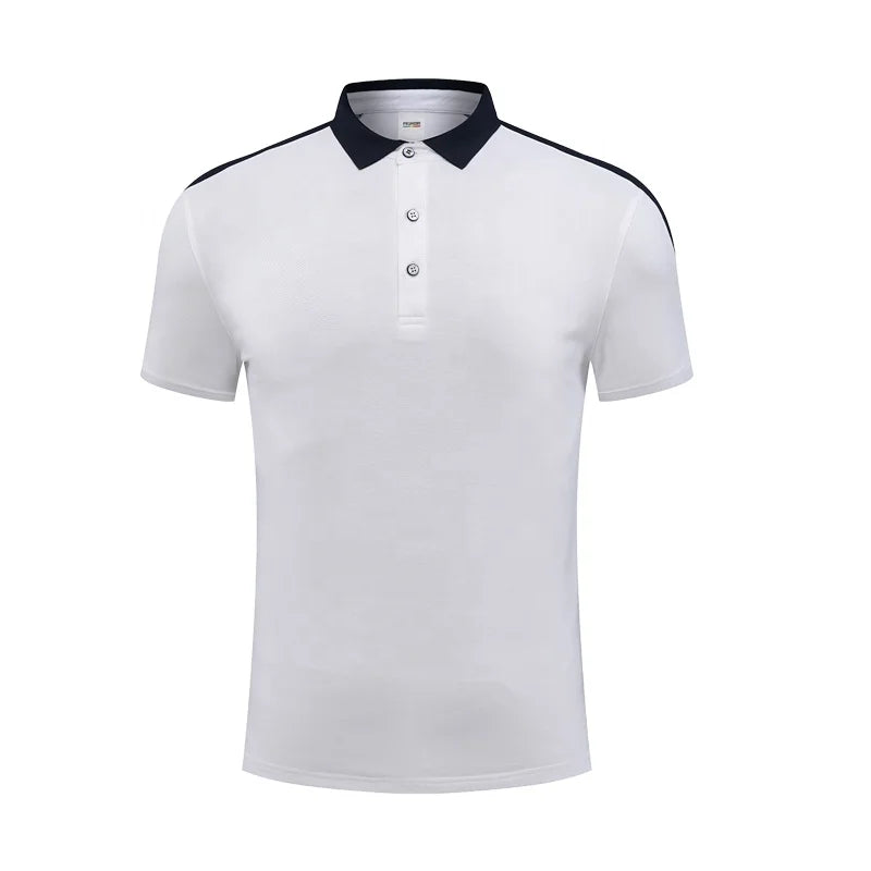 Fashion Summer Golf Sport Cotton-Polyester Button-Down Knitted Print Breathable Outdoor Leisure Slim Fit Short Sleeve Shirt MegaBDM