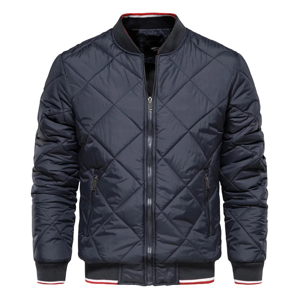 New Mens Winter Solid Color Jacket Cotton Jacket Thickened Stand Collar Cotton Jacket