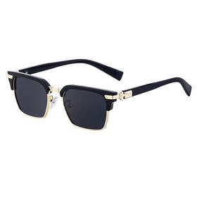 2024 Retro Polarized Sunglasses for Men Custom LOGO Metal Frame in Blue Red Gray TAC Resistance Sun Glasses Polarizing Shades