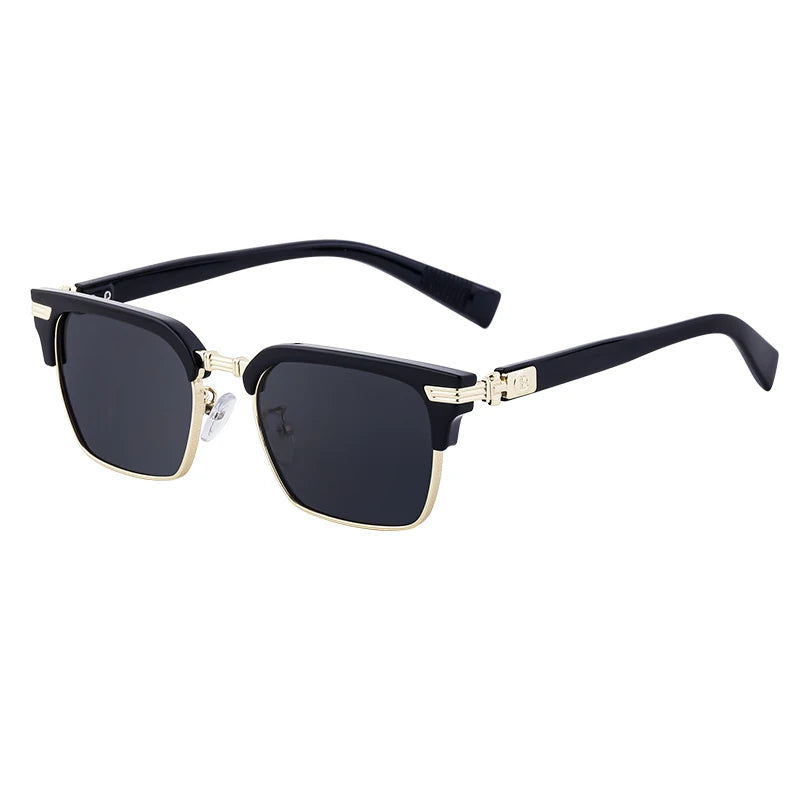 2024 Retro Polarized Sunglasses for Men Custom LOGO Metal Frame in Blue Red Gray TAC Resistance Sun Glasses Polarizing Shades