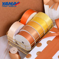 Wholesale 100% Polyester Satin Ribbon Light Yellow and Orange with Double Face Style Single/Double Sided