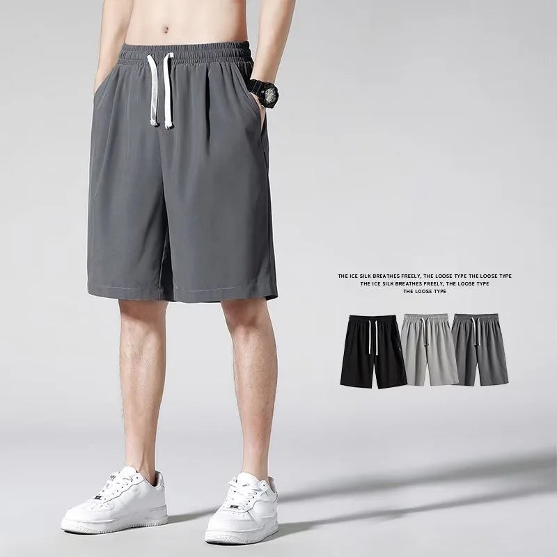Wholesale Breathable Sweat Wicking Men's Sports Shorts Elastic Waist Drawstring Loose Fitting Pockets Training Running Shorts