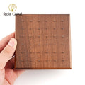 Right Grand Square Shape Black Walnut Solid Wood Display for Body Piercing Jewelry With 36 Posts