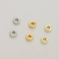 White Gold Plated Brass Beads for New Jewelry Finding Pock-shaped Pattern Spacer Beads Diy Jewelry Beads