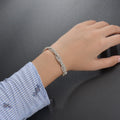 Ins Hot Selling Charm Luxury Bangle Bracelet Interwoven Full Crystal Silver Tennis Bracelet for Women