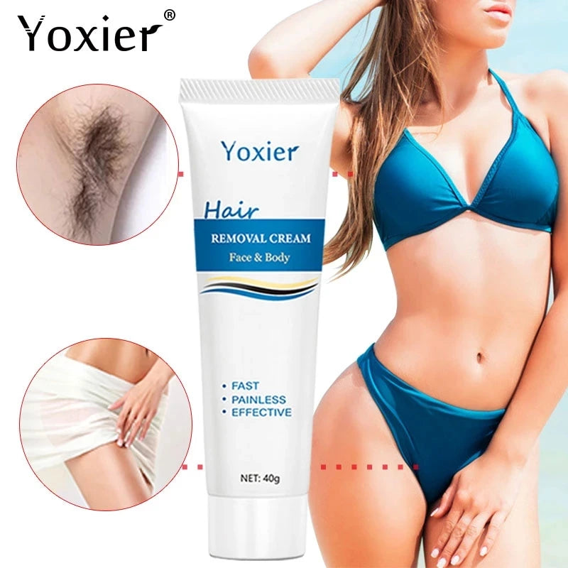 Natural Herbal Non-Irritating Moisturizing Body and Face Hair Removal Cream Permanent Targeted Skin Lotion