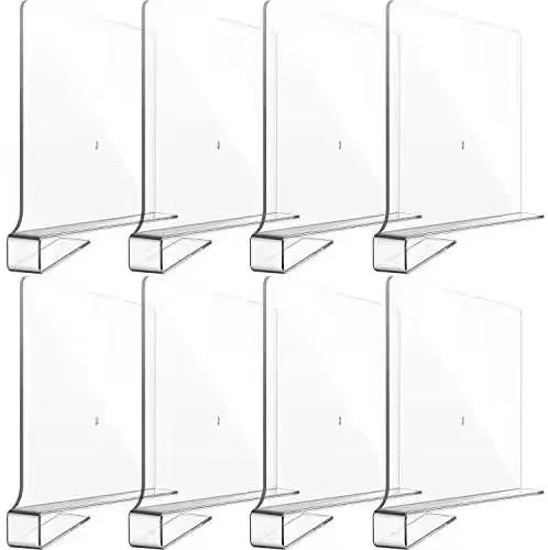 Custom Size Adjustable Clear Acrylic Shelf Divider for Closet and Library Pharmacy Shelf Dividers