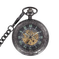Custom Made Skeleton Gear Skull Gold Silver Black Bronze Men Vintage Mechanical Automatic Machinery Pocket Watches