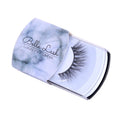 Custom Logo Eyelash Half Sleeve Box Luxury Lash False Eyelashes Packaging Box White Marble Paper Eyelash Empty Eye Lash Box