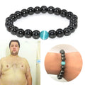 Fashion Handmade Hematite Beaded Couple Agate Bracelet Black Blue Cat Eye Crystal Gemstone Brazalete Jewelry Men Women
