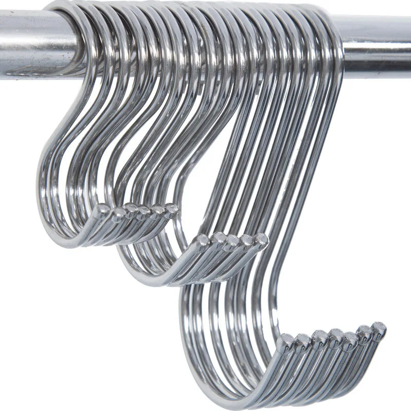 Utility Hooks 8 Heavy Duty Small S Hooks for Hanging Pots and Pans