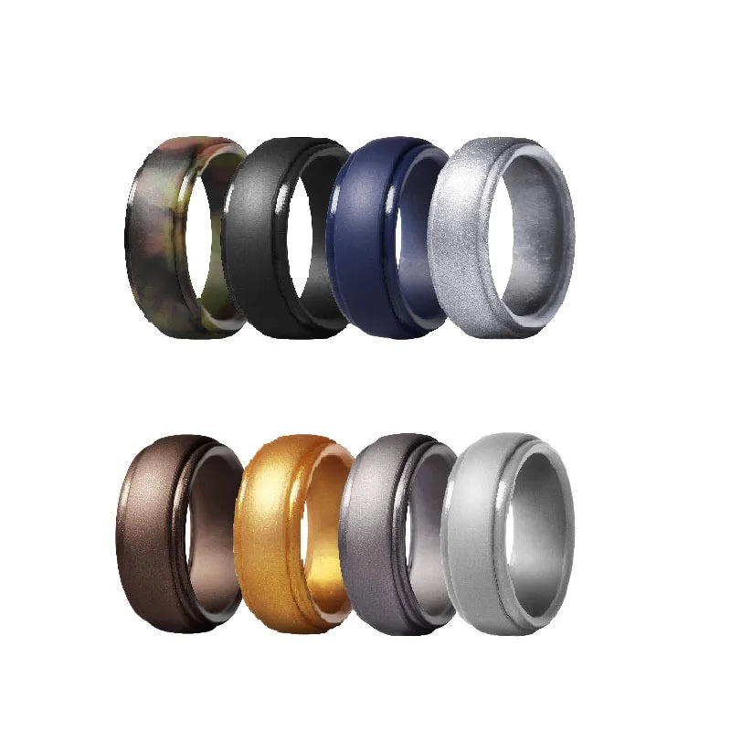 Hot Selling Custom Printed Silicone Wedding Rings for Men Factory Direct for Engagement Gift or Party