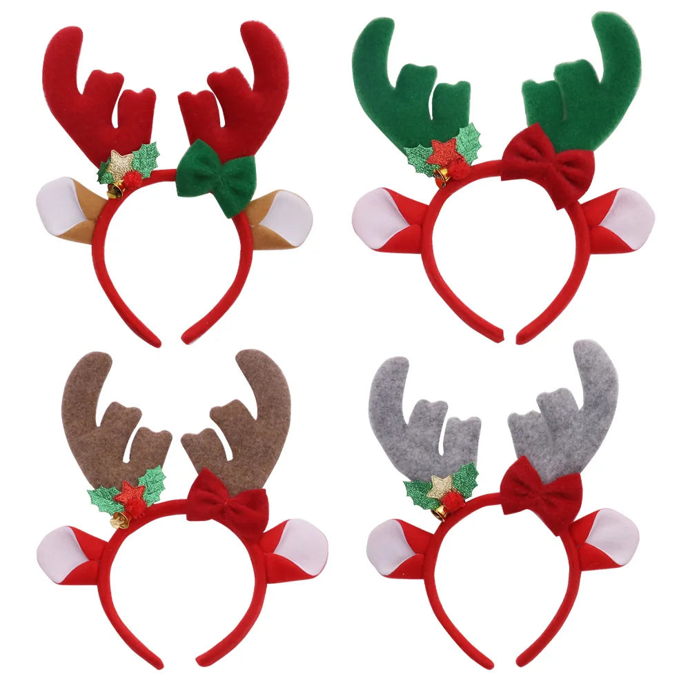 Hot Sale Christmas Decorations Christmas Cartoon Elk Antler Head Hair Hoop Hair Band Hair Accessories  for Kids Girls