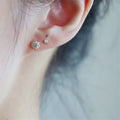 Hot Sales 14K Gold Plated Women Sterling Silver Minimalist Zircon Earrings