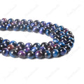 Colorful Round Polished Night Sky Cherry Red Blue Green Tourmaline Tiger's Eye Stone Beads for Bracelets Necklace 6mm 8mm 10mm MegaBDM
