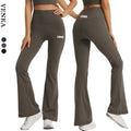 Free Size Workout Sportswear Pants No Front T Line Butt Lift Peach Buttocks Luxury Fitness Running Leggings Yoga Flared Pants