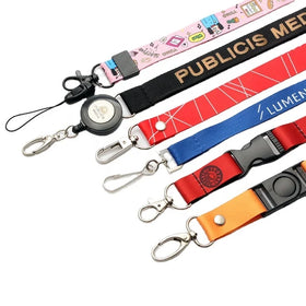Custom Eco Friendly Sublimation Polyester Promotional Badge Holder Lanyards with Hook for Trade Shows & Exhibitions