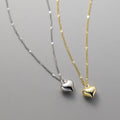 Fashion Jewelry 925 Sterling Silver Minimalist Necklace love Heart Pendant Gold Plated Necklaces for Women Valentine's Day