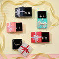 High Quality Square Pendant Bracelet Jewelry Paper Packaging Box Bow Sky Cover Gift Box With Bow Ribbon