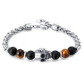 Factory Direct Stainless Steel String Beads Bracelet Skull Chain Fashion Personality Trendy Titanium Steel Bracelet for Men