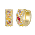 Holycome Top Quality 5A Colorful Cubic Zircon S925 Sterling Silver Hoop Earrings Jewelry Women Fashion Style Zircon Earring