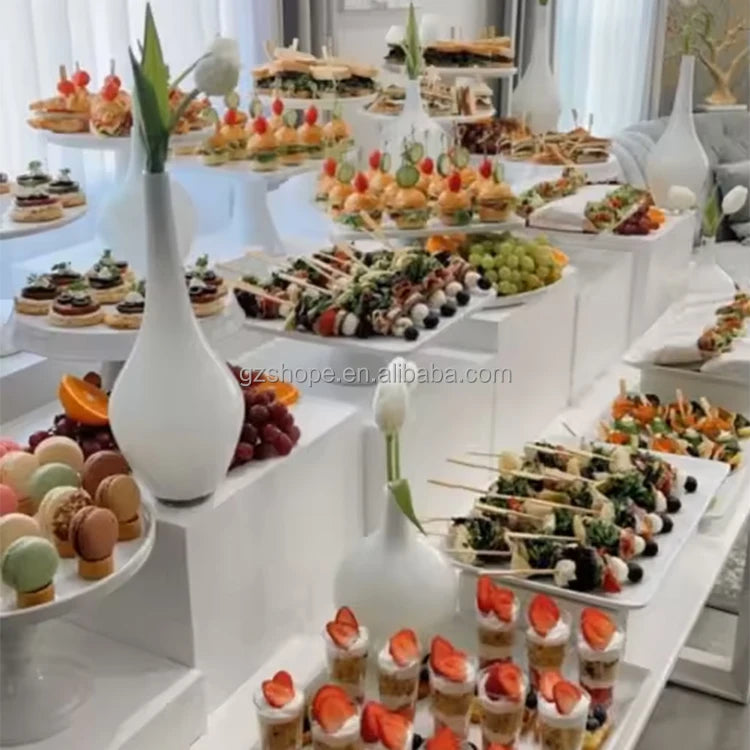 SHP Custom Acrylic Nesting Cube Display Rack Buffet Food Risers Stand Wedding Christmas Catering Dessert Jewelry Showcase