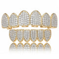 Hot Sale Hip Hop Jewelry Diamond Gold Silver Teeth Grilz Mold Design Stickers for Engagement Party Wedding Gift 18K Gold Plated
